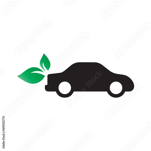 Futuristic eco-friendly automotive icon showing nature inspired sustainable energy flow