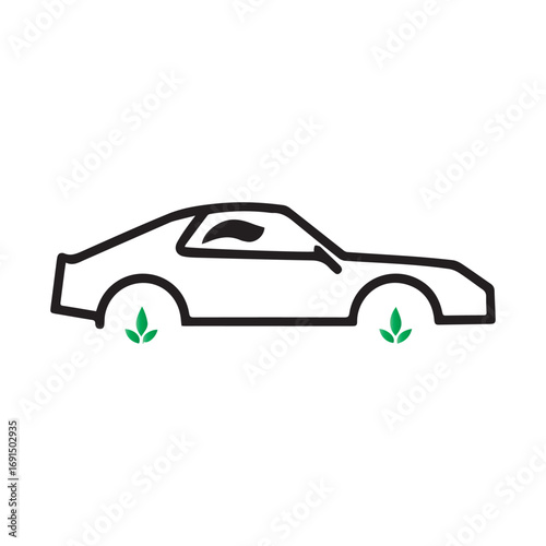 Minimal eco-friendly vehicle icon showing sustainable living and clean green mobility