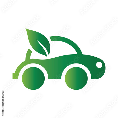 Minimalist eco-friendly automotive icon showing clean mobility and green innovation
