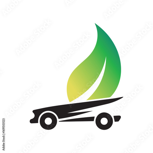 Futuristic eco vehicle symbol highlighting clean lifestyle and sustainable balance future