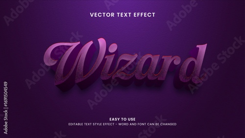 wizard editable text effect vector