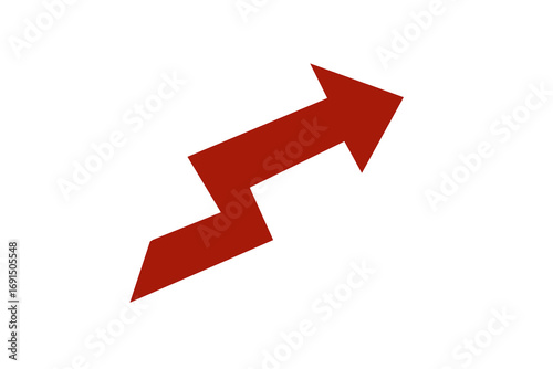 Free Download Abstract Red Arrow Pointing Upward Zigzag on Black Background Design - GFXLoad