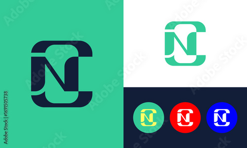 Creative CN or NC letter logo.