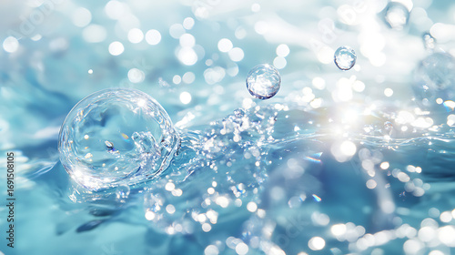 Wallpaper Mural Futuristic Glass and Water Molecular Designs: A Conceptual Exploration of Advanced Skincare and Cosmetic Innovation, Blending Organic Patterns, Bioluminescence, and Minimalist 3D Aesthetics Torontodigital.ca