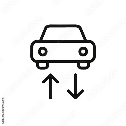 Car Air Suspension Adjustment Minimal Vector Icon