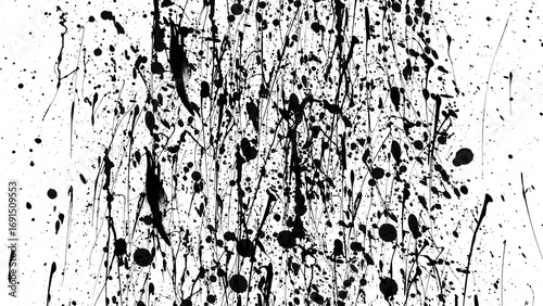 Wallpaper Mural Ink drops and splashes on transparent background. Blotter spots, liquid paint drip drop splash and ink splatter. Artistic dirty grunge abstract spot. monochrome drip splash, splat messy inkblot. Torontodigital.ca