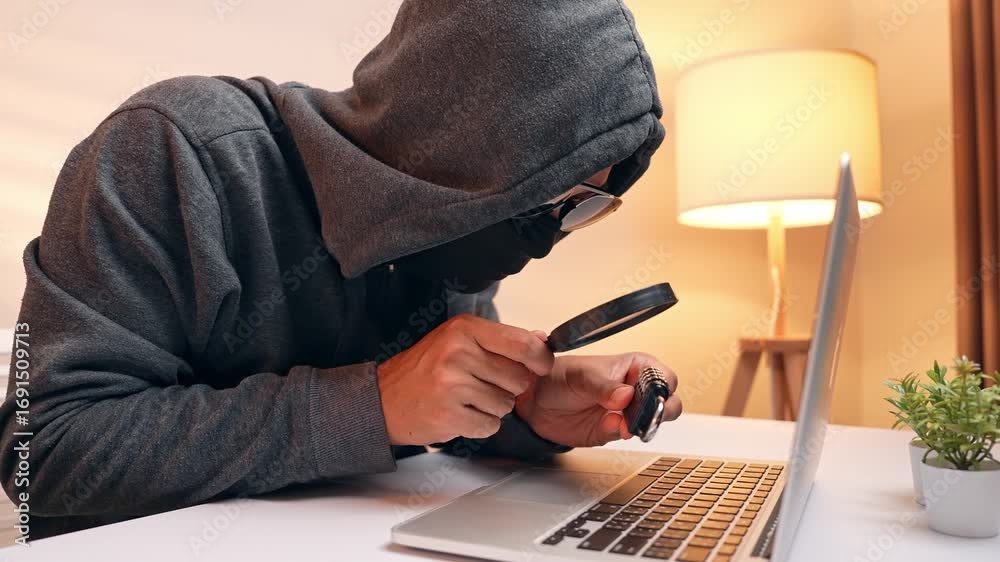 The hacker’s use of a magnifying glass on a lock illustrates the search ...