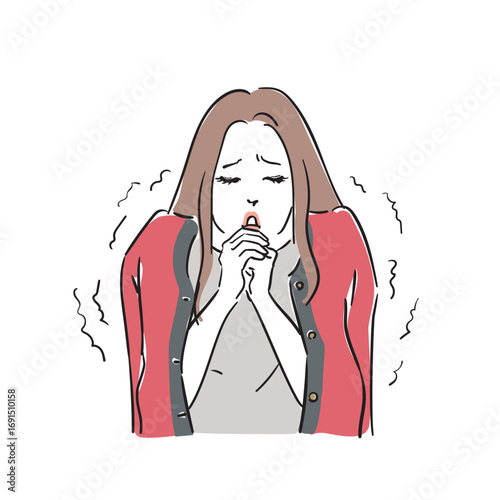 体調不良の若い女性　冷え症