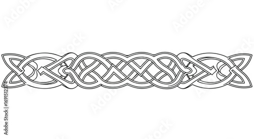 Celtic Knotwork Border Design Intertwined Pattern.