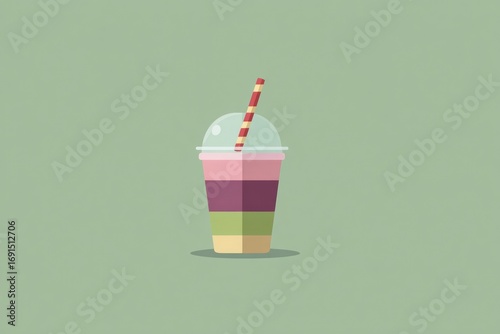 Flat Smoothie or Milkshake Illustration Icon