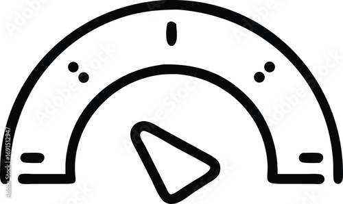 Hand drawn gauge indicator illustration for infographics and dashboard design