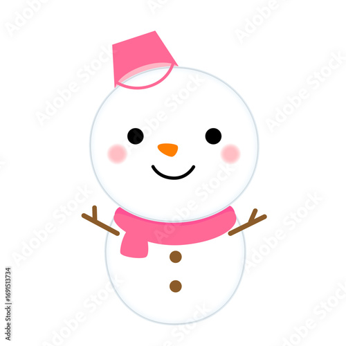 かわいい雪だるまのイラスト