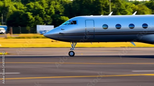 Luxury Private Jet Preparing for Takeoff on Runway for Travel and Business