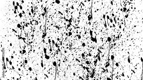 Wallpaper Mural abstract black ink sprayed splatter on a transparent background. Blotter spots, liquid paint drip drop splash and ink splatter. Artistic dirty grunge abstract spot. splat messy inkblot. Torontodigital.ca