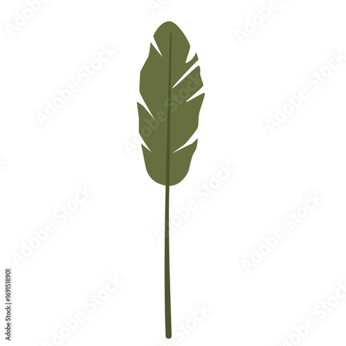 Dark tropical leaf illustration, simple and natural element for jungle, garden, and eco-friendly designs.