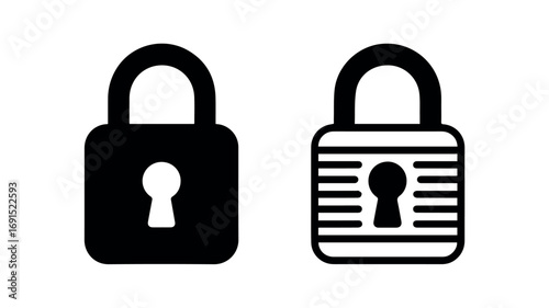 Security lock icon vector graphic illustration padlock symbol safety and protection access control system 100