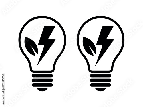 Eco friendly energy light bulb vector illustration for green power and renewable resource concept design