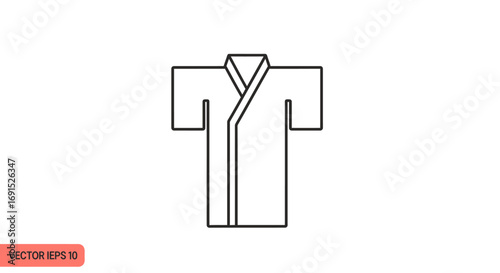 Japanese kimono traditional clothing line icon. Simple outline vector illustration of a national costume from Japan, a cultural symbol for graphic design