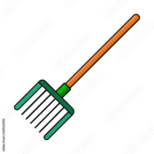 Flat a garden rake vector illustration design