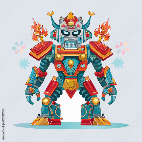 robotic warrior character