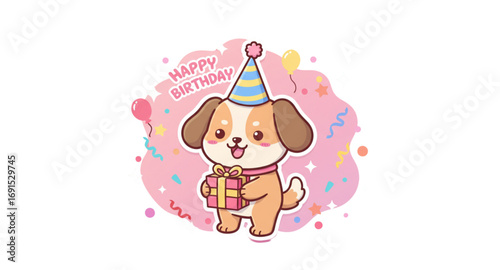 dog with a gift