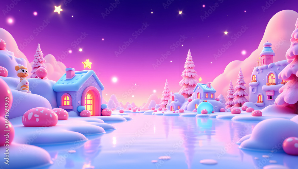 Fototapeta premium Dream 3d abstract modern fashion creative fantasy beautiful scene illustration