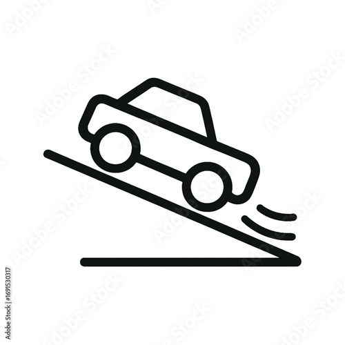 Car Hill Descent Control Minimal Vector Icon