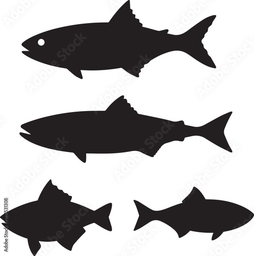 black silhouette of a Anchovy