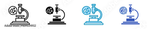 Microscope  Icon Set Multiple Style Collection
