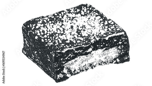 Textured food item with grainy surface, isolated on transparent. Vector hand drawn illustration