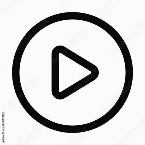 Play Media Start Isolated Vector Lineal Style Icon