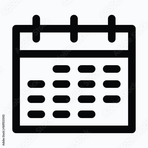 Calendar Date Schedule Isolated Vector Lineal Style Icon