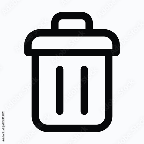 Trash Bin Delete Isolated Vector Lineal Style Icon