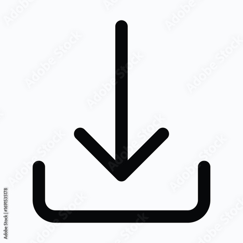 Download File Arrow Isolated Vector Lineal Style Icon