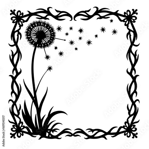 frame with flowers and leaves, frame, flower, floral, vector, pattern, design, illustration, decoration, border, leaf, nature, ornament, plant, art, vintage, card, flowers, black, wallpaper, tree, dec