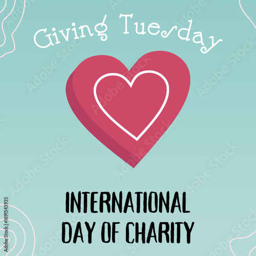 “Giving Tuesday Charity Illustration with Hands, Heart and Donation Box – Nonprofit Fundraising Graphic Design”