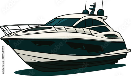 boat vector on the sea