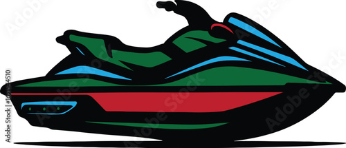 vector illustration of a jet ski