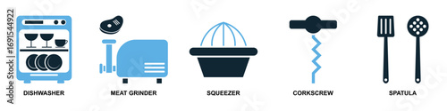 Set of cooking icon vector for kitchen tools, utensils, and food preparation elements. Ideal for recipe apps, culinary blogs, restaurant branding, and gastronomy themed design illustrations.