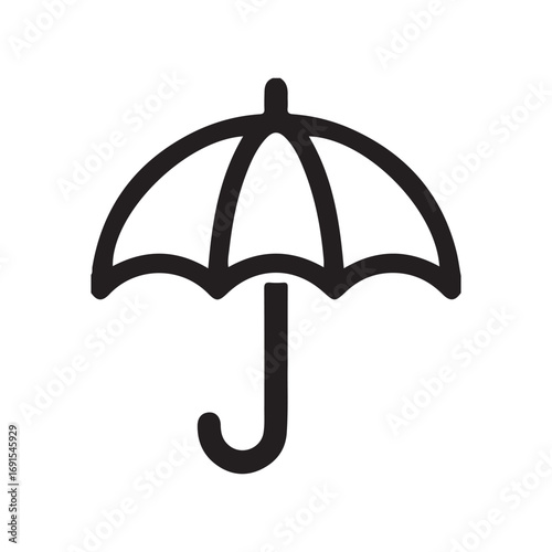 black umbrella isolated on white