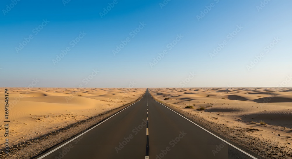 Fototapeta premium Endless Desert Highway to the Horizon