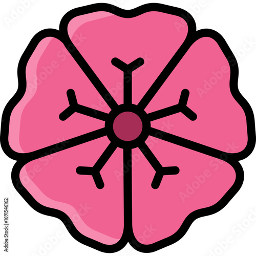 geranium icon illustration design with filled outline