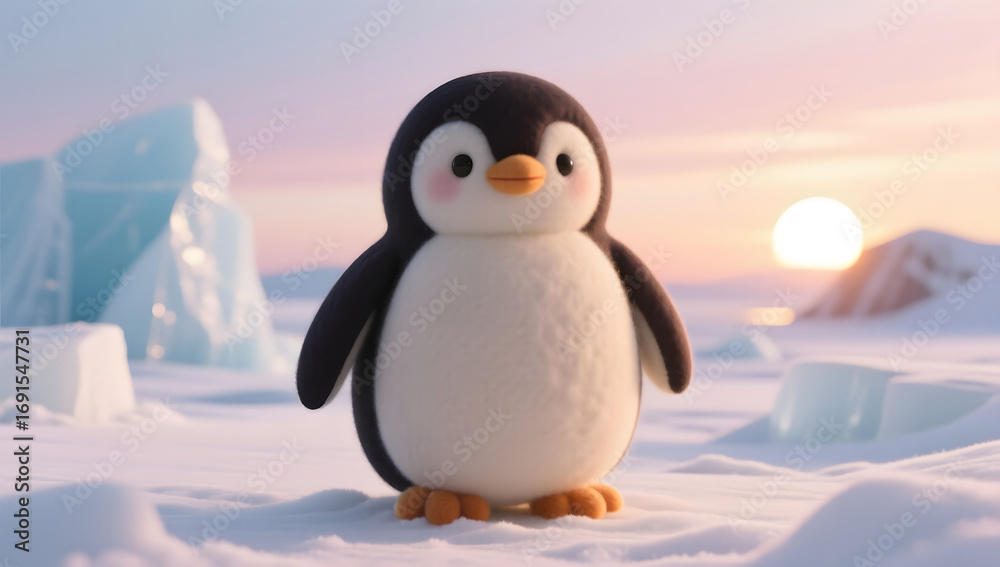 Obraz premium cute winter penguin illustration