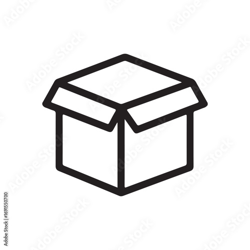 Open Box Package Icon Outline