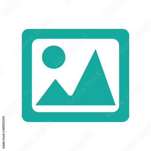 Image file icon, photo symbol, picture placeholder in black