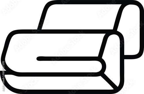 Minimalist armchair icon in outline style for furniture stores and interior design