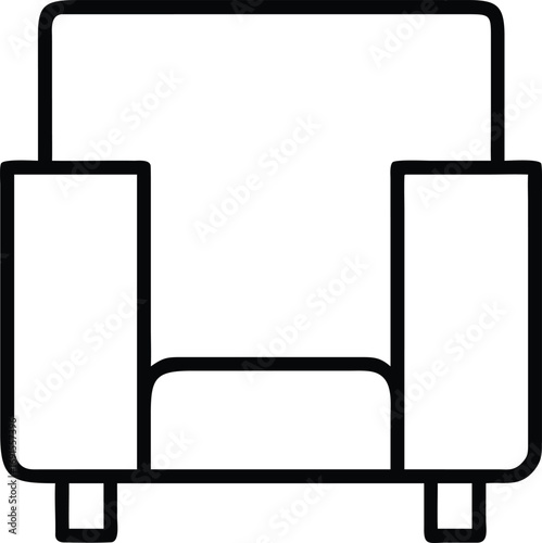 Minimalist armchair in outline style for interior design projects