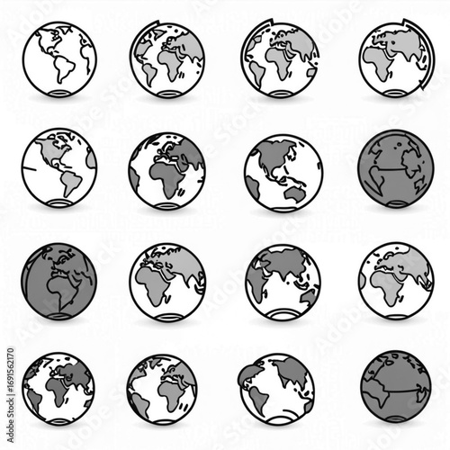 Globe Variations Icons Set