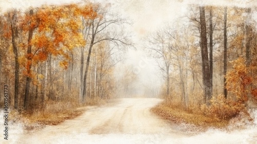 Autumn forest path