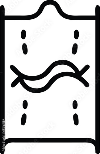 Minimalist outline of traditional Jewish ritual bath Mikveh design